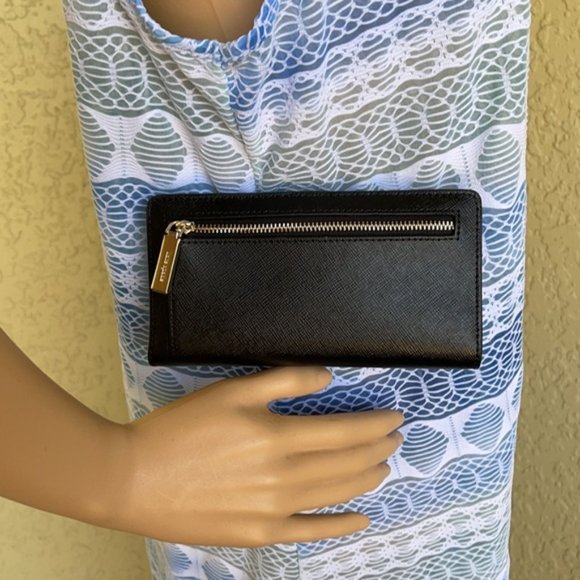 Kate Spade Staci Large Slim Bifold Wallet Black - Picture 3 of 16